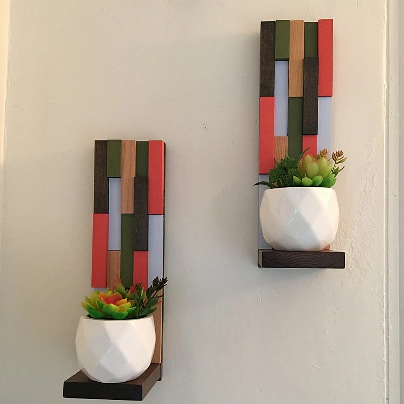 Kişiye Özel - Ahşap Duvar Rafı Part Tasarım 1 Adettir.