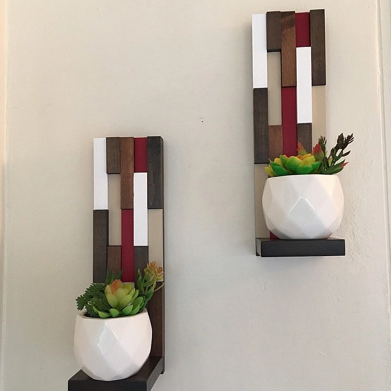 Kişiye Özel - Ahşap Duvar Rafı Part Tasarım 1 Adettir.