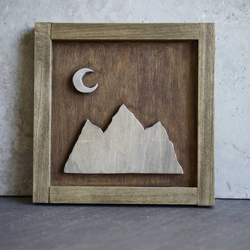 Kişiye Özel - Ahşap Tablo Dağ Manzaralı
