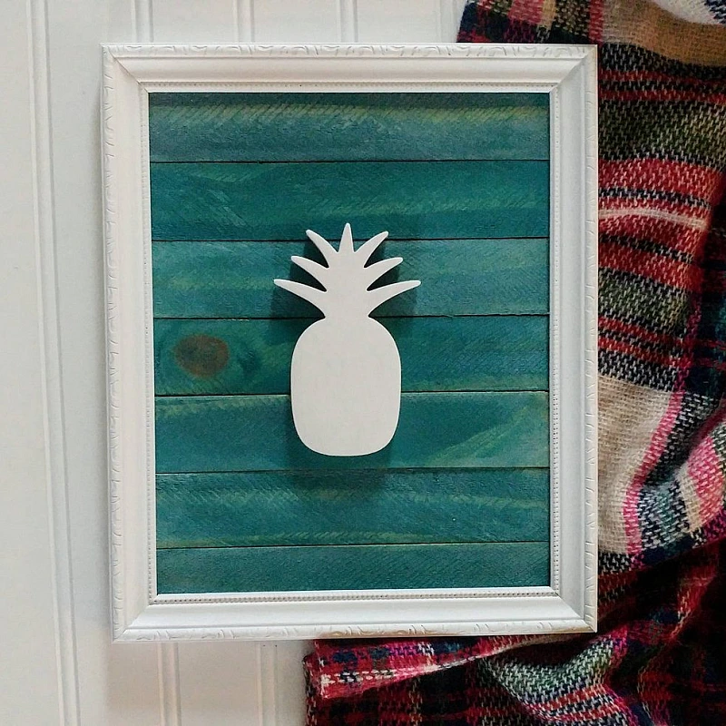 Kişiye Özel - Ahşap Ananas Tablo