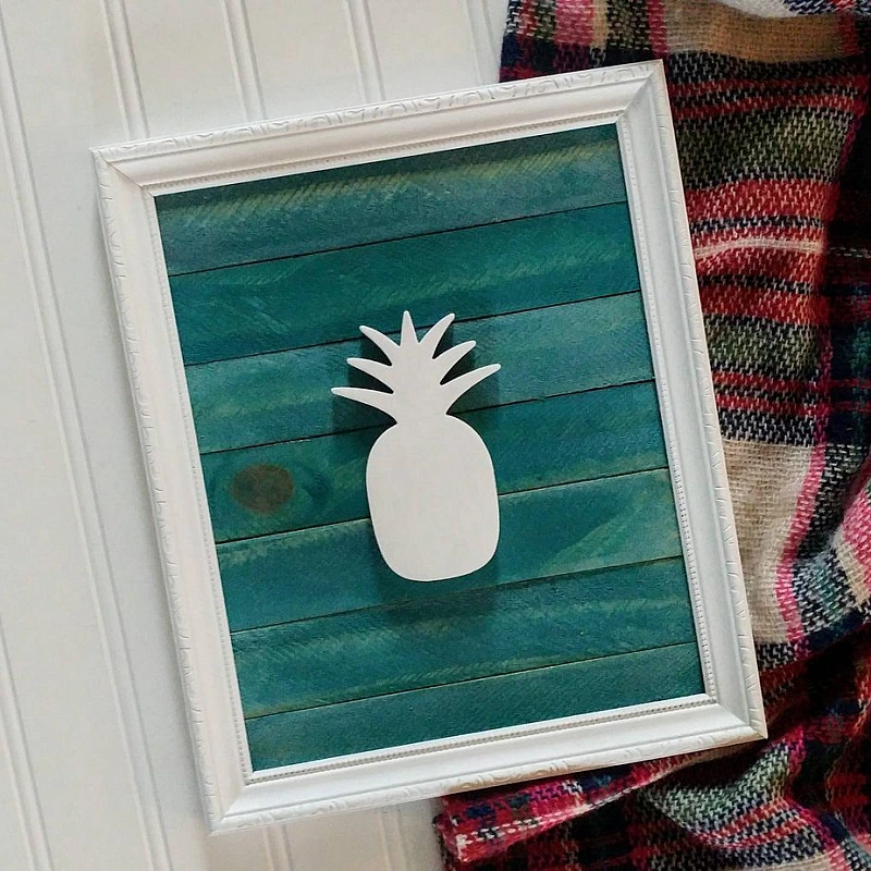 Kişiye Özel - Ahşap Ananas Tablo