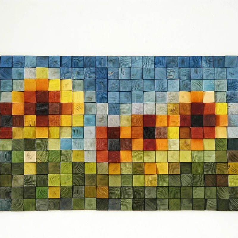 Kişiye Özel - Ahşap Ay Çiçek Desenli Tablo