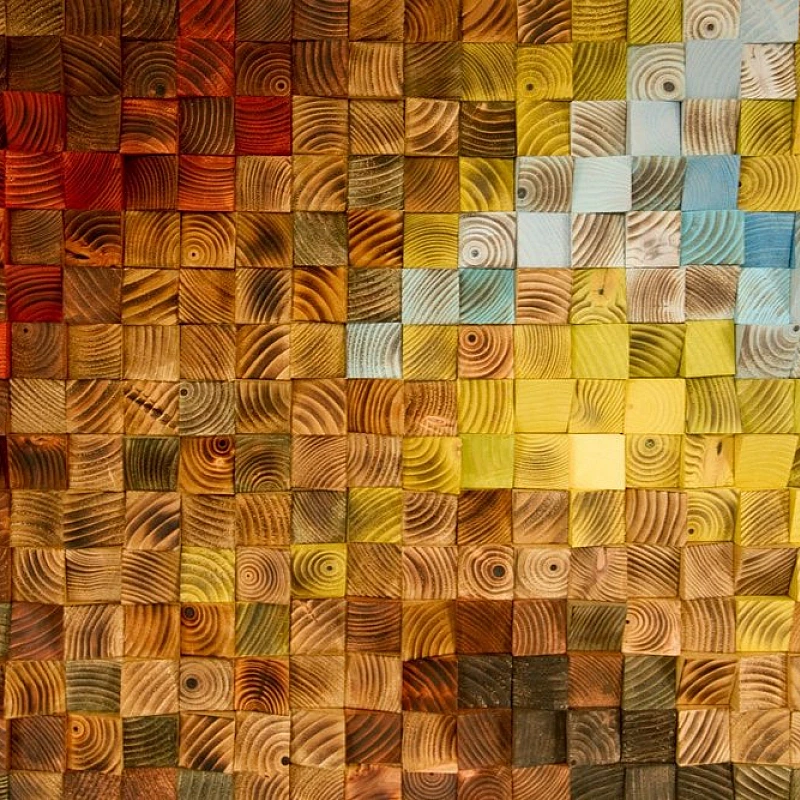 Kişiye Özel - Ahşap Kahverengi Kirmizi ve Sarının Rengi Tablo