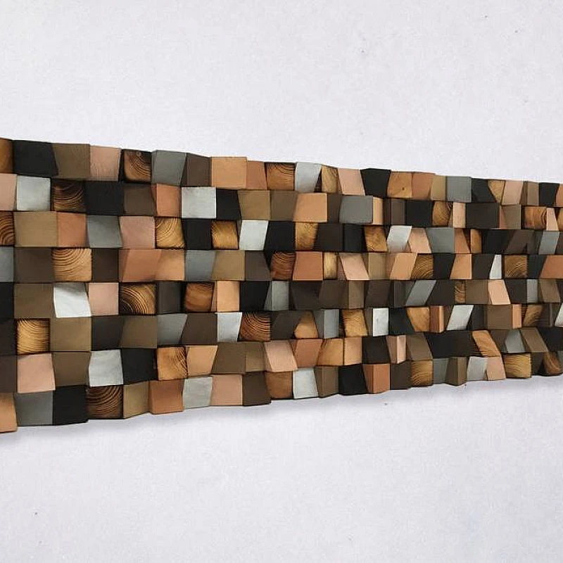 Kişiye Özel - Ahşap Kahverengi Gökkuşağı Tablo