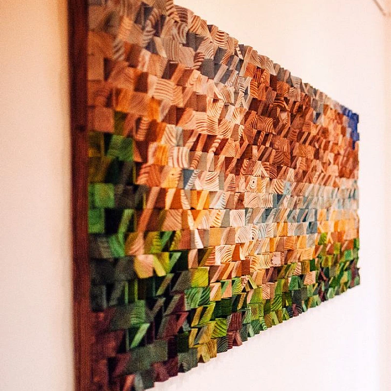 Kişiye Özel - Ahşap Kahverengi Sarının Rengi Tablo