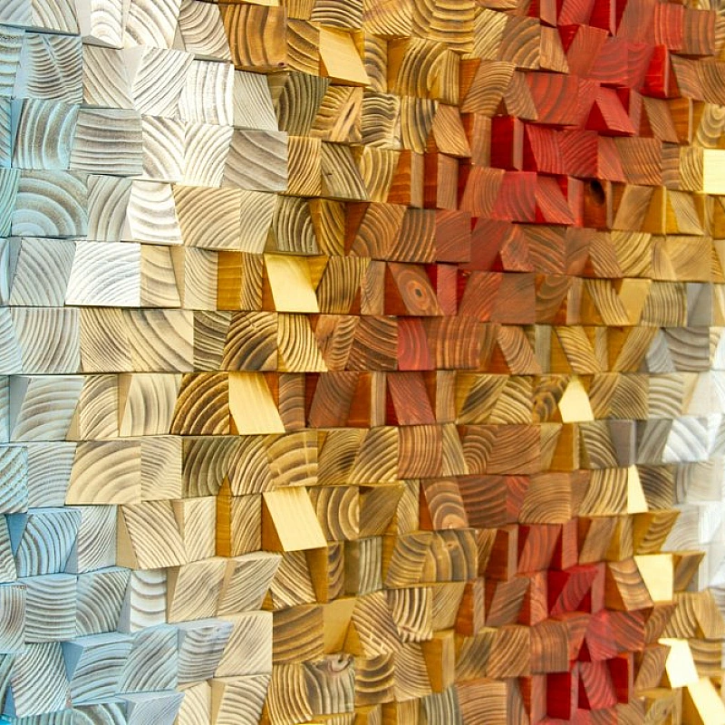 Kişiye Özel - Ahşap Mavi Kırmızı ve Sarının Rengi Tablo