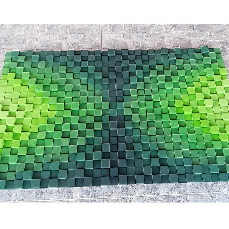 Kişiye Özel - Ahşap Yeşilin Gökkuşağı Tablo