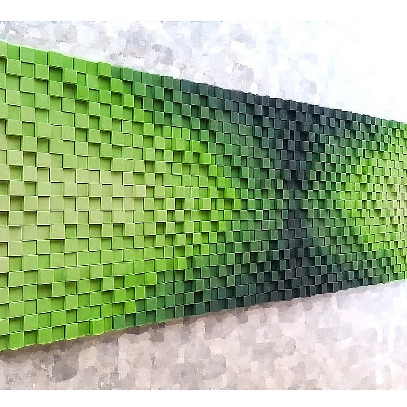 Kişiye Özel - Ahşap Yeşilin Gökkuşağı Tablo