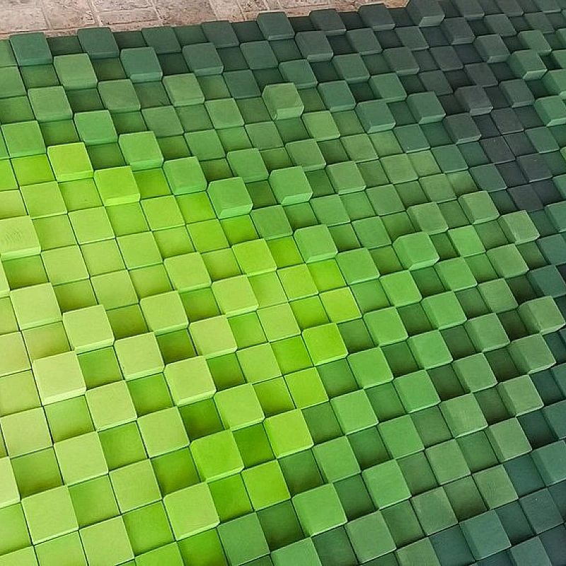 Kişiye Özel - Ahşap Yeşilin Gökkuşağı Tablo