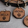 Kişiye Özel - Ahşap Kedi köpek Tasma Kimlik