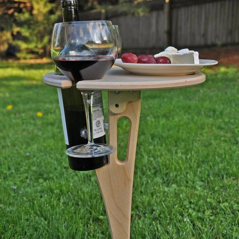 Kişiye Özel - Ahşap 2 Bardak Tutuculu Sehpa Tunçkol Tasarım