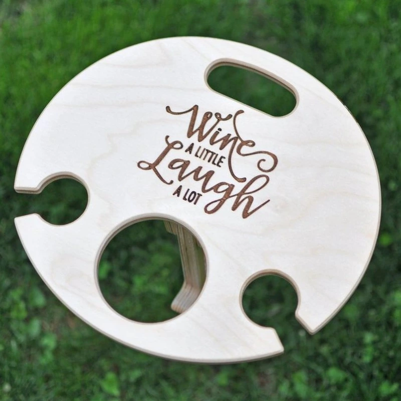 Kişiye Özel - Ahşap 2 Bardak Tutuculu Sehpa Tunçkol Tasarım