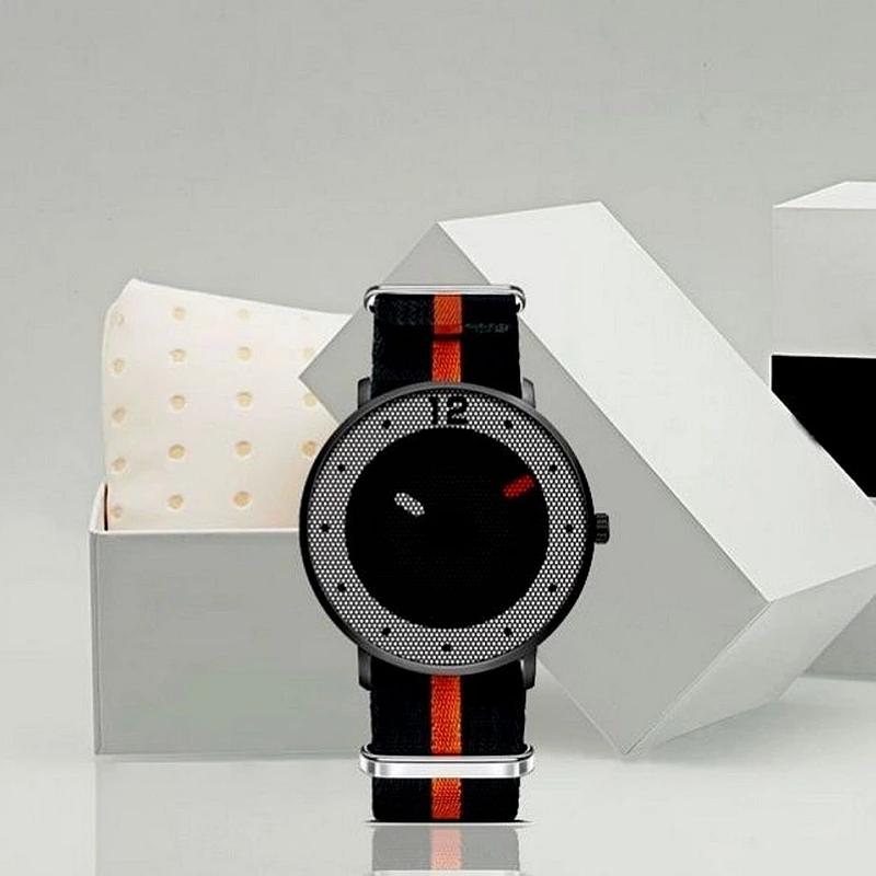 Cool Watch Saat - Siyah Kasa - Siyah Turuncu Şerit Kordon Cool Fashion Unisex