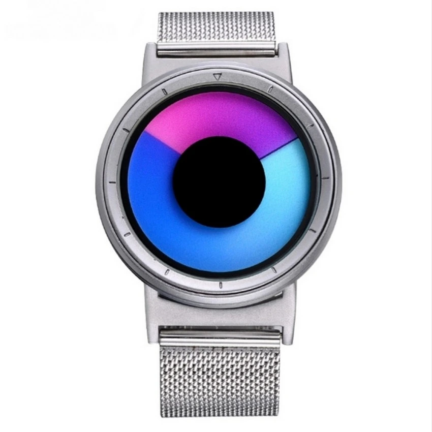Cool Watch Saat - Silver Kasa - Silver Kordon CooL Galaxy Mix Mavi Pembe Ekran Unisex