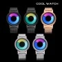 Cool Watch Saat - Silver Kasa - Silver Kordon CooL Galaxy Mix Sarı Yeşil Ekran Unisex