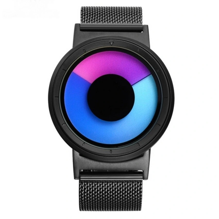 Cool Watch Saat - Siyah Kasa - Siyah Kordon CooL Galaxy Mix Mavi Pembe Ekran Unisex