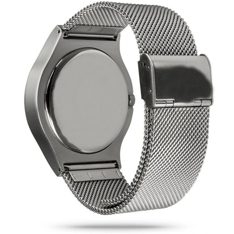 Cool Watch Saat - Silver Shiny Kasa - Silver Kordon CooL Galaxy S Mavi Ekran Unisex