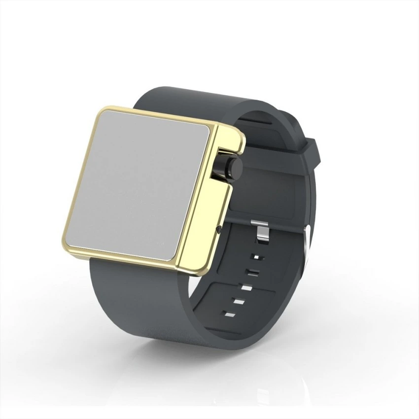 Cool Watch Saat - Gold Shiny Led Edition - Gri Kayış Unisex