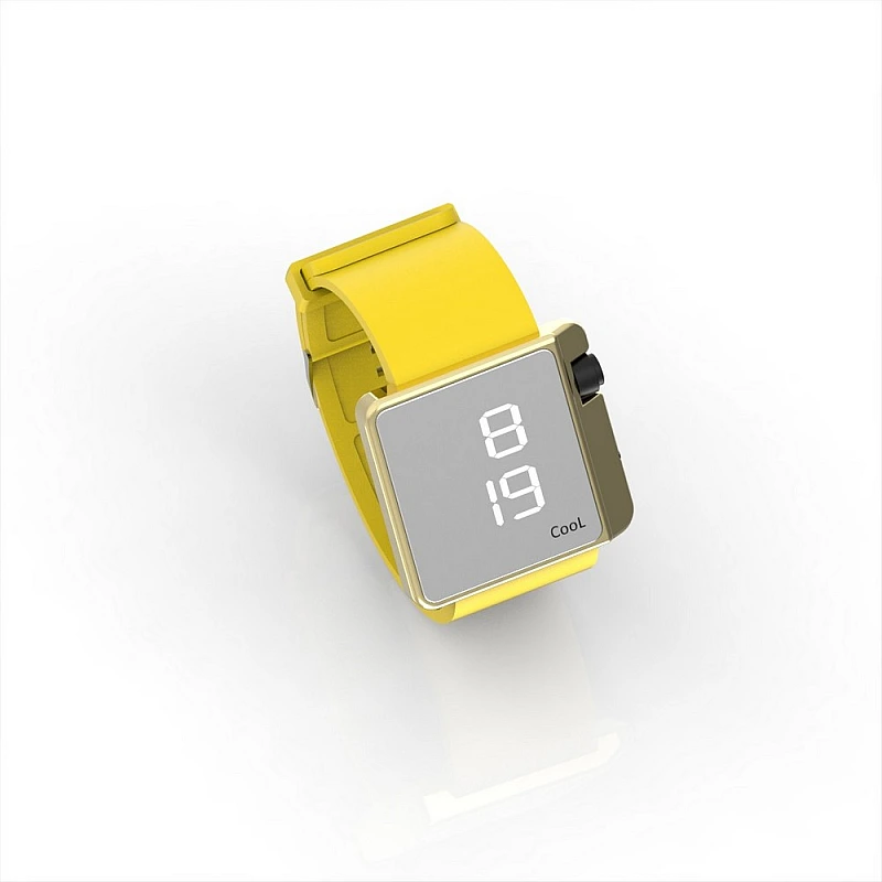 Cool Watch Saat - Gold Shiny Led Edition - Sarı Kayış Unisex