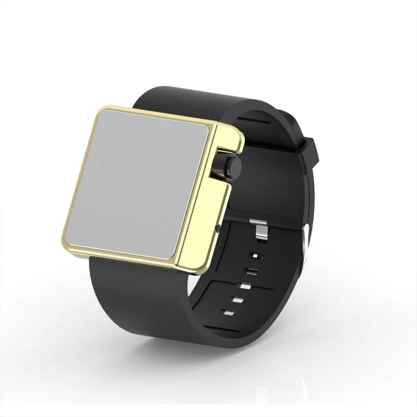 Cool Watch Saat - Gold Shiny Led Edition - Siyah Kayış Unisex