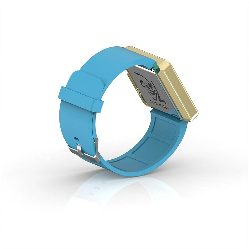 Cool Watch Saat - Gold Shiny Led Edition - Turkuaz Kayış Unisex