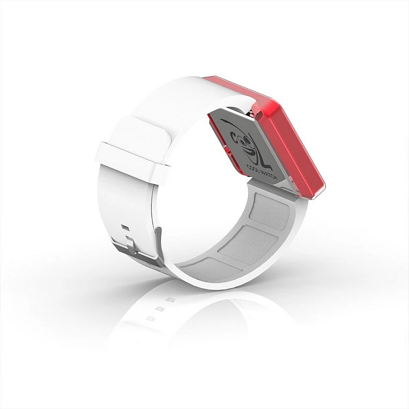 Cool Watch Saat - Kırmızı Edition - Beyaz Kayış Unisex