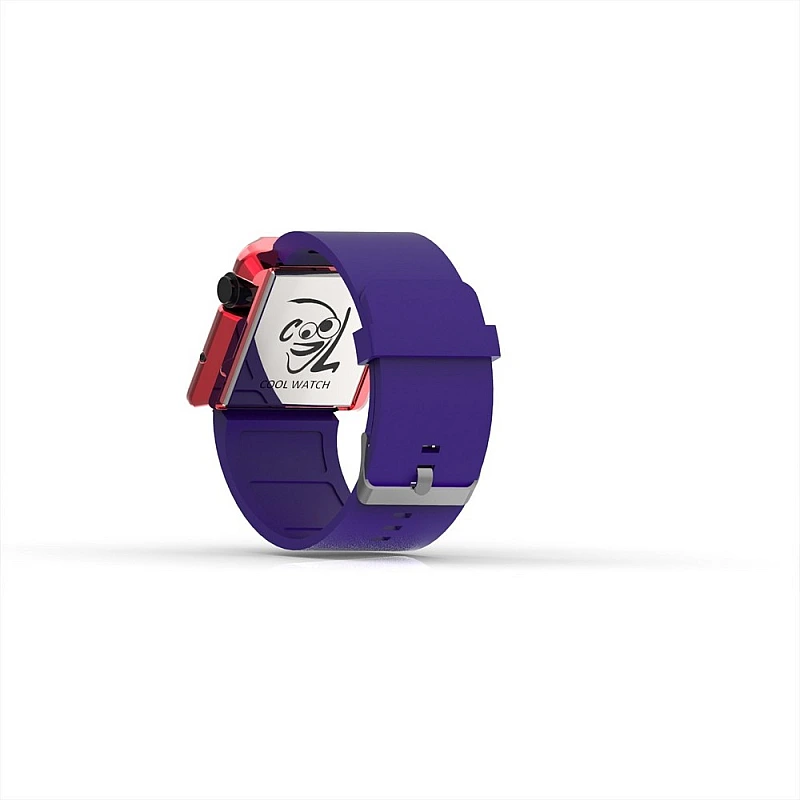 Cool Watch Saat - Kırmızı Edition - Mor Kayış Unisex