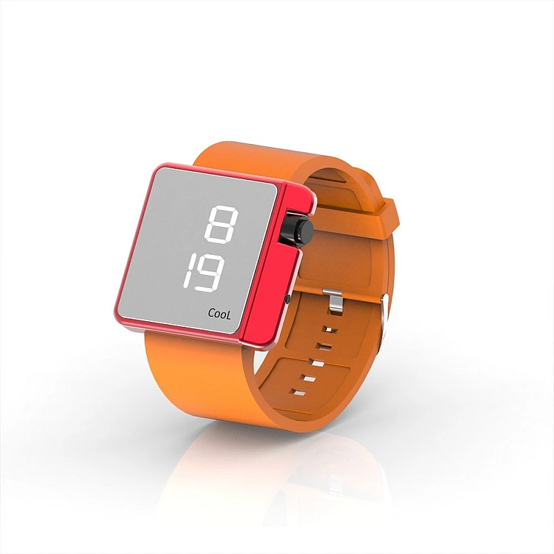 Cool Watch Saat - Kırmızı Edition - Turuncu Kayış Unisex