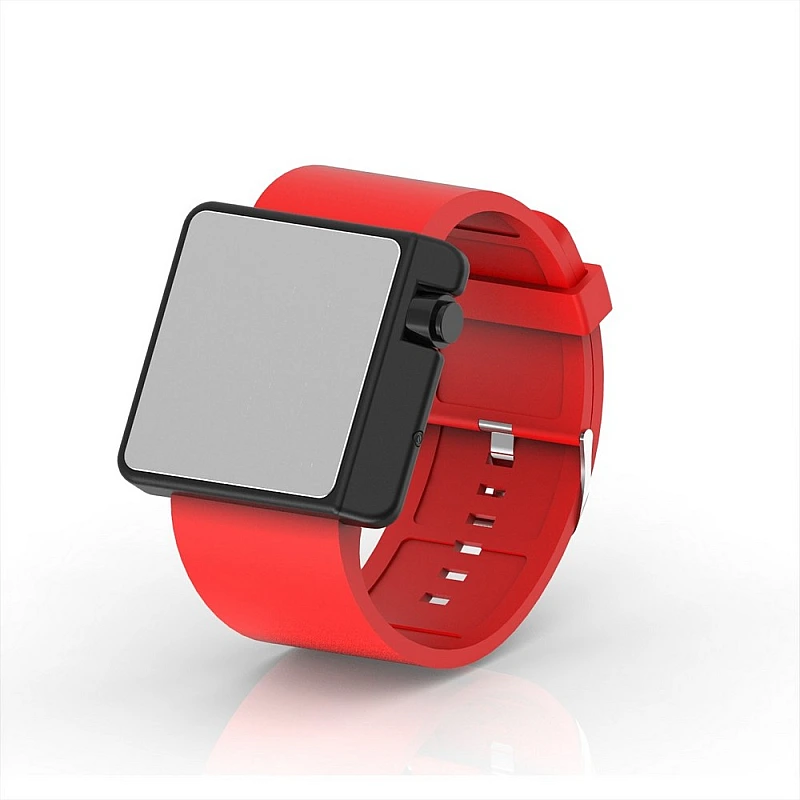 Cool Watch Saat - Siyah Edition - Kırmızı Kayış Unisex