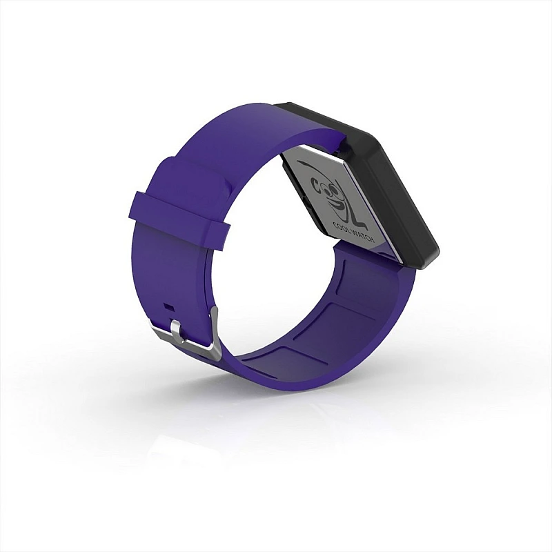 Cool Watch Saat - Siyah Edition - Mor Kayış Unisex