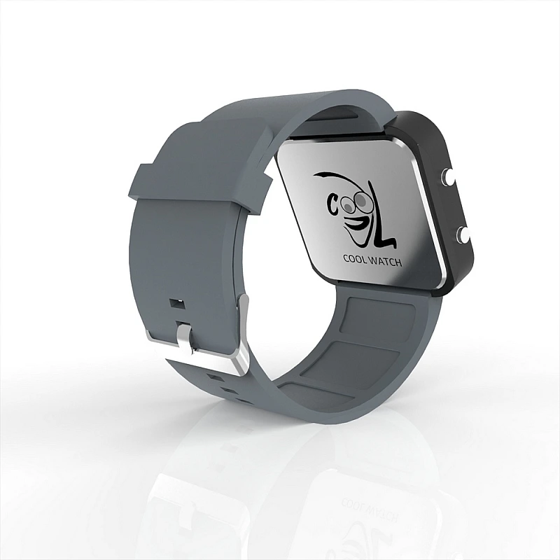 Cool Watch Saat - Siyah Led Kasa - Gri Kayış Unisex