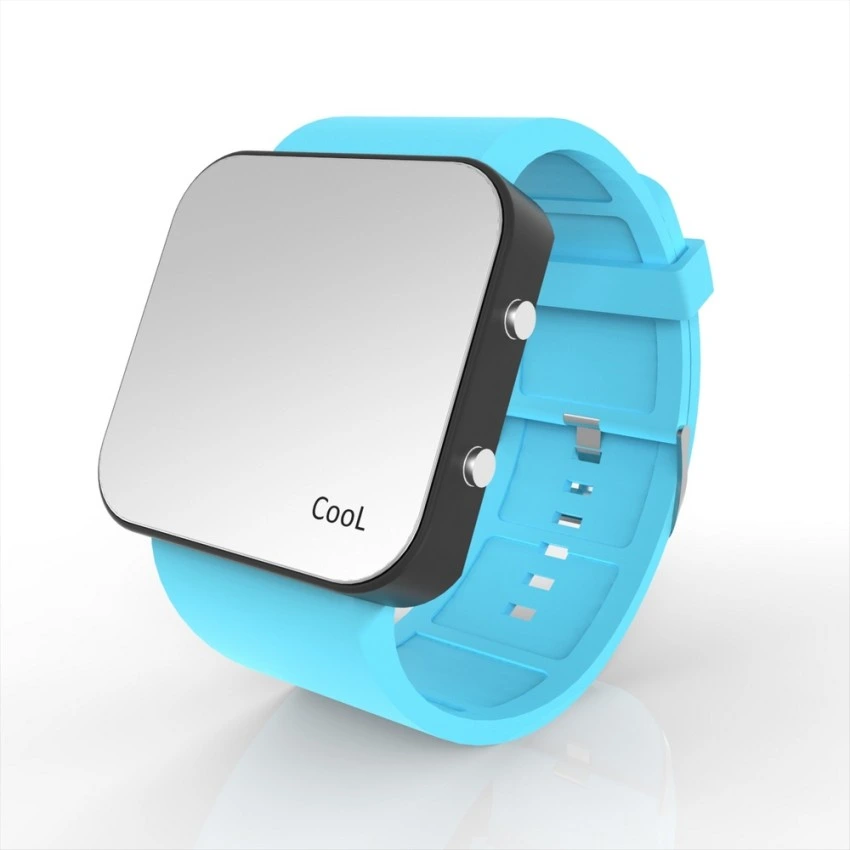Cool Watch Saat - Siyah Led Kasa - Turkuaz Kayış Unisex