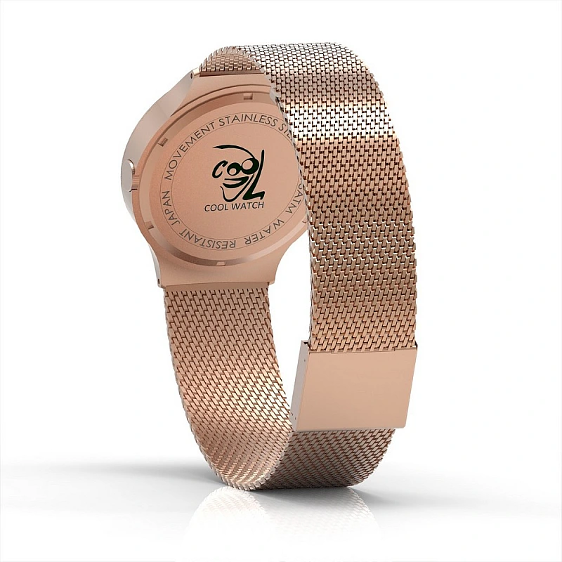 Cool Watch Saat - Rose Mat Kasa Kırmızı Halka - Rose Kordon CooL Plus Unisex