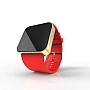 Cool Watch Saat - Gold Shiny Dokunmatik Kasa - Kırmızı Kayış Unisex
