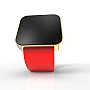 Cool Watch Saat - Gold Shiny Dokunmatik Kasa - Kırmızı Kayış Unisex