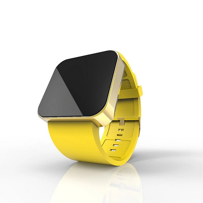 Cool Watch Saat - Gold Shiny Dokunmatik Kasa - Sarı Kayış Unisex