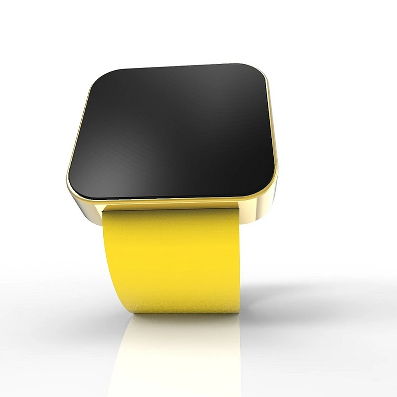 Cool Watch Saat - Gold Shiny Dokunmatik Kasa - Sarı Kayış Unisex