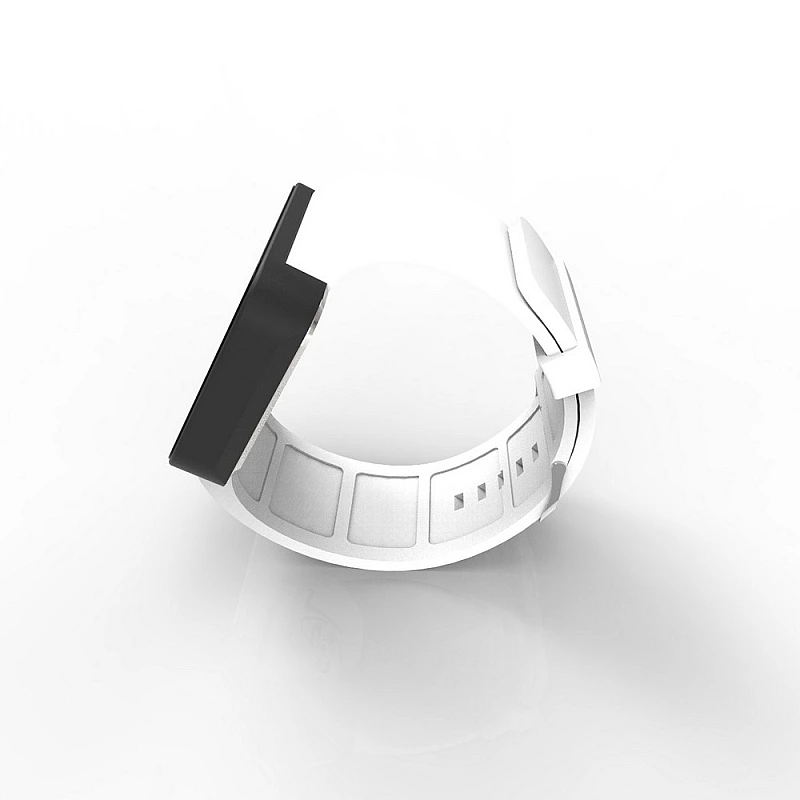 Cool Watch Saat - Siyah Mat Dokunmatik Kasa - Beyaz Kayış Unisex