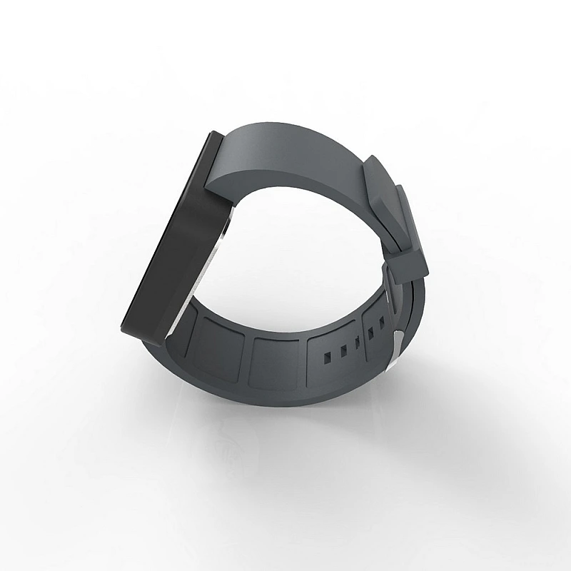 Cool Watch Saat - Siyah Mat Dokunmatik Kasa - Gri Kayış Unisex