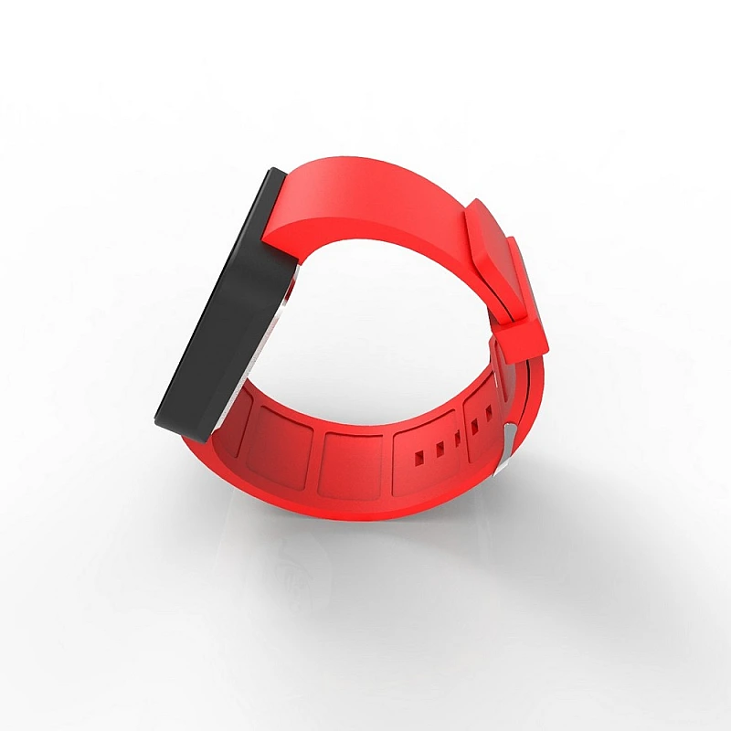 Cool Watch Saat - Siyah Mat Dokunmatik Kasa - Kırmızı Kayış Unisex