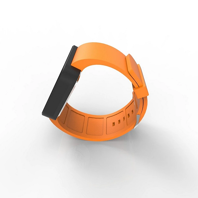 Cool Watch Saat - Siyah Mat Dokunmatik Kasa - Turuncu Kayış Unisex