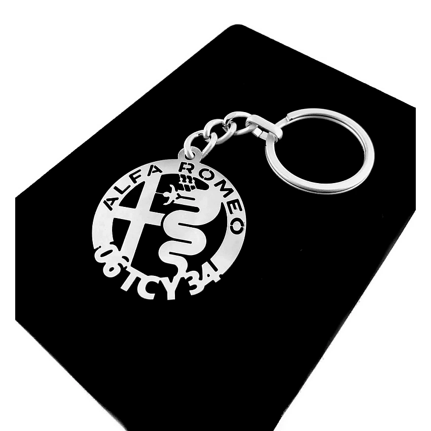 Alfa Romeo Anahtarlık - Metal Kişiye Özel 925 Ayar Gümüş Kaplama