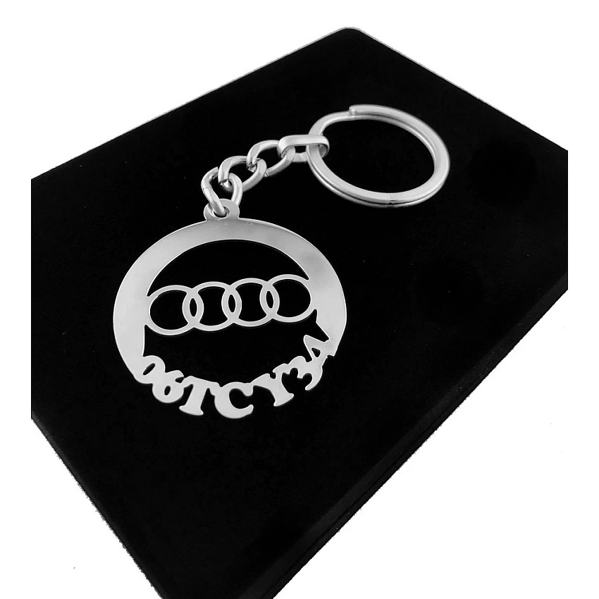 Audi Anahtarlık - Metal Kişiye Özel 925 Ayar Gümüş Kaplama