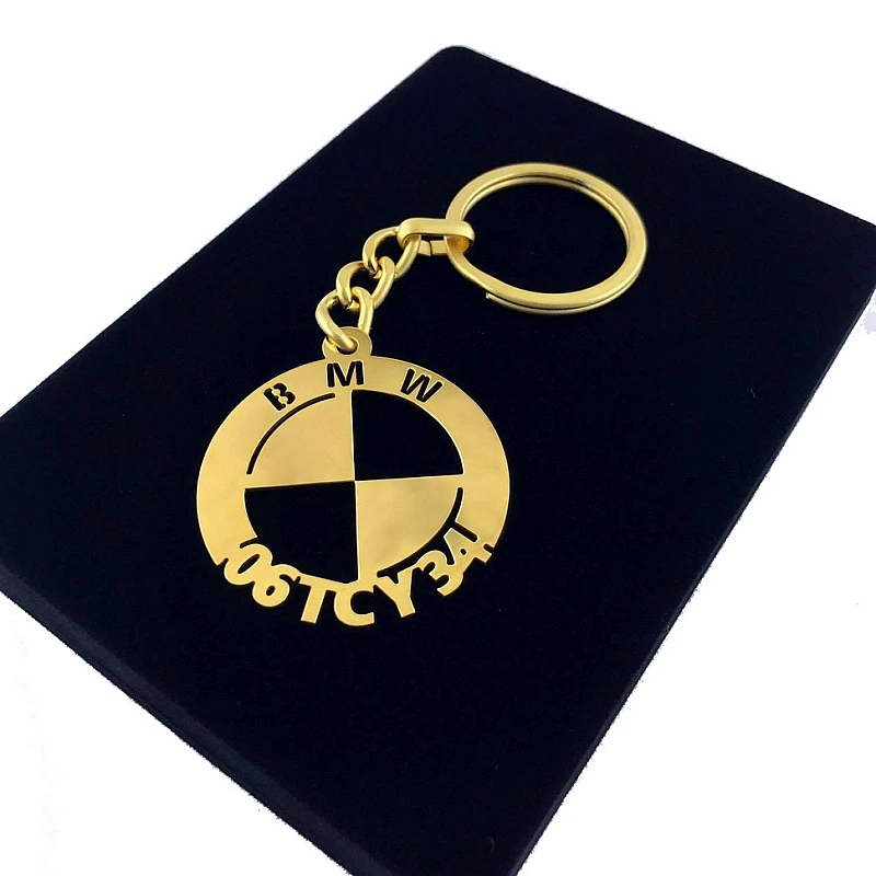 Bmw Anahtarlık - Metal Kişiye Özel Gold 24K Ayar Gerçek Altın Kaplama