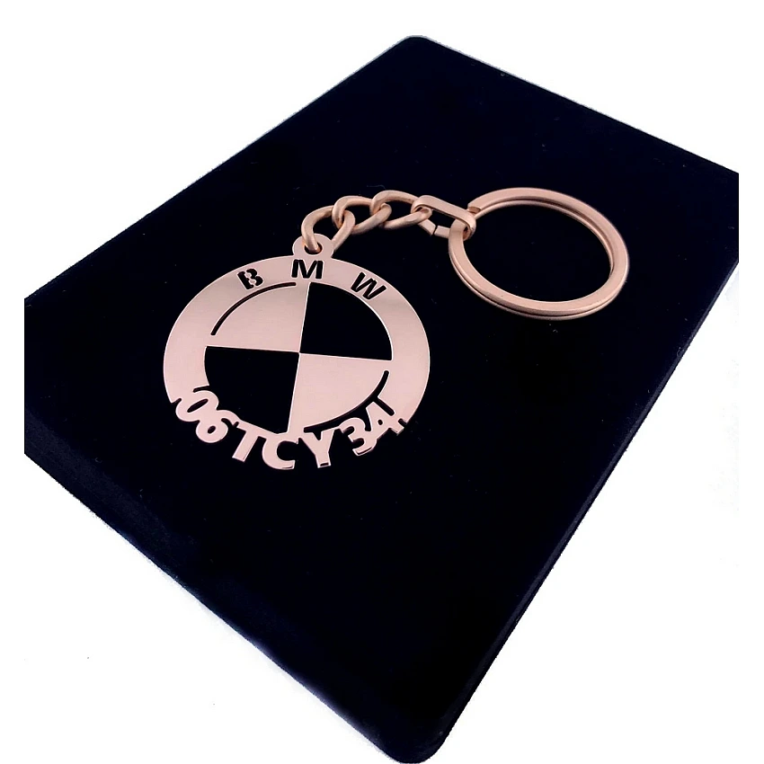 Bmw Anahtarlık - Metal Kişiye Özel Rose 24K Ayar Gerçek Altın Kaplama