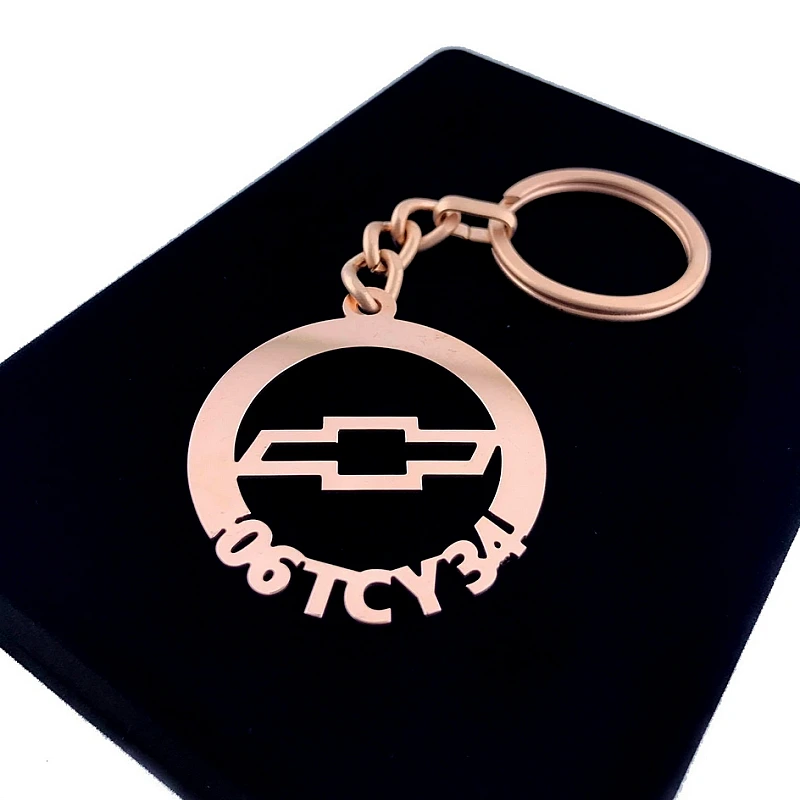 Chevrolet Anahtarlık - Metal Kişiye Özel Rose 24K Ayar Gerçek Altın Kaplama