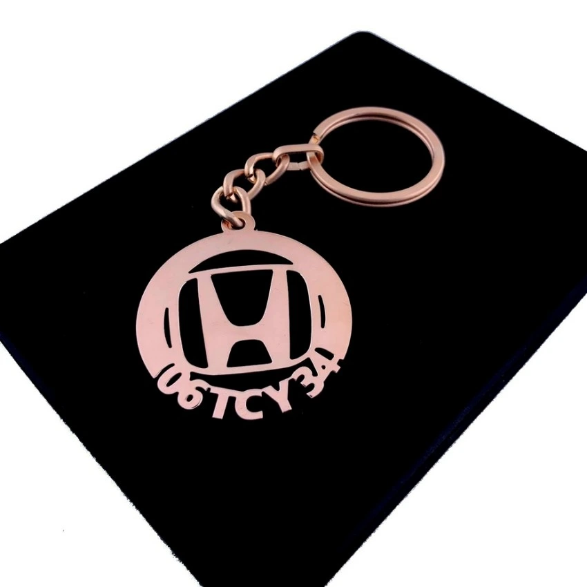 Honda Anahtarlık - Metal Kişiye Özel Rose 24K Ayar Gerçek Altın Kaplama