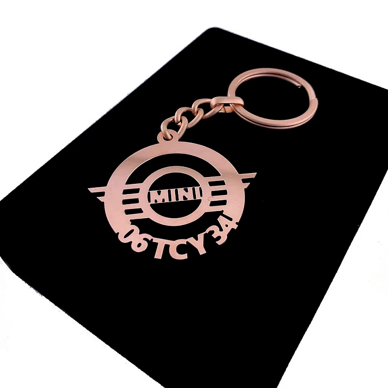 Mini Cooper Anahtarlık - Metal Kişiye Özel Rose 24K Ayar Gerçek Altın Kaplama
