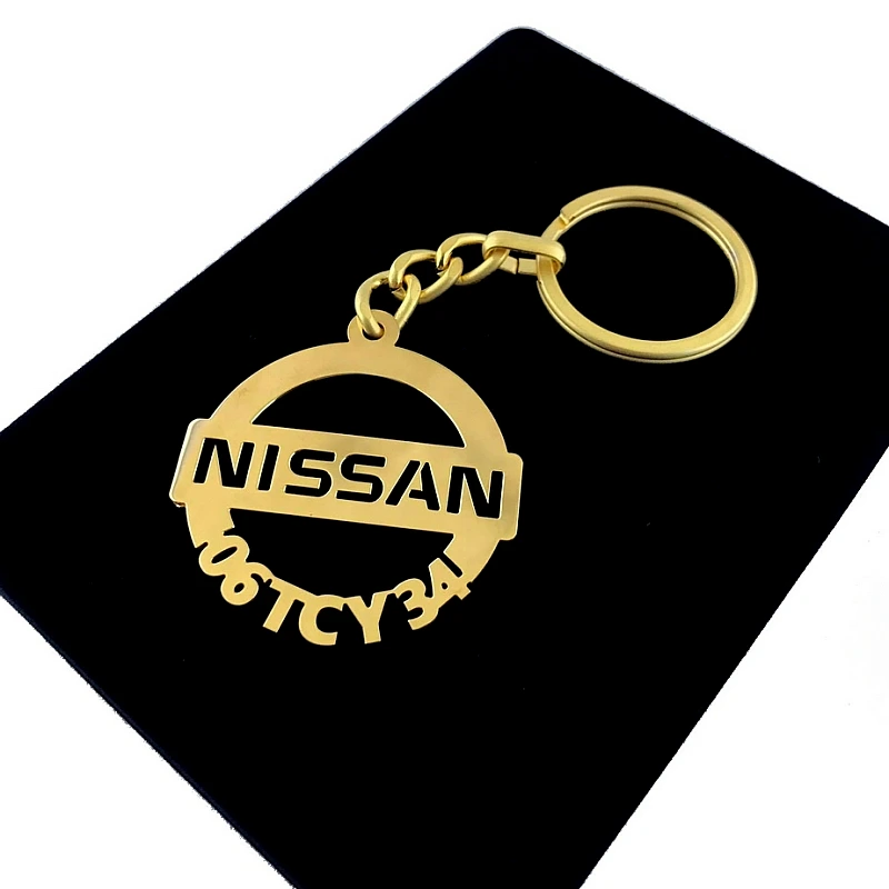 Nissan Anahtarlık - Metal Kişiye Özel Gold 24K Ayar Gerçek Altın Kaplama