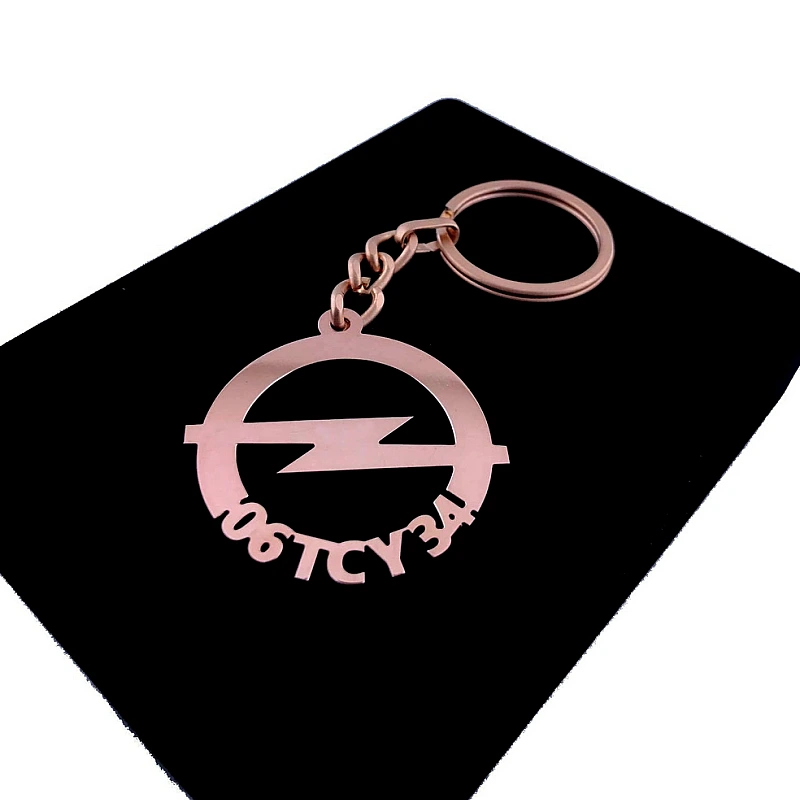 Opel Anahtarlık - Metal Kişiye Özel Rose 24K Ayar Gerçek Altın Kaplama